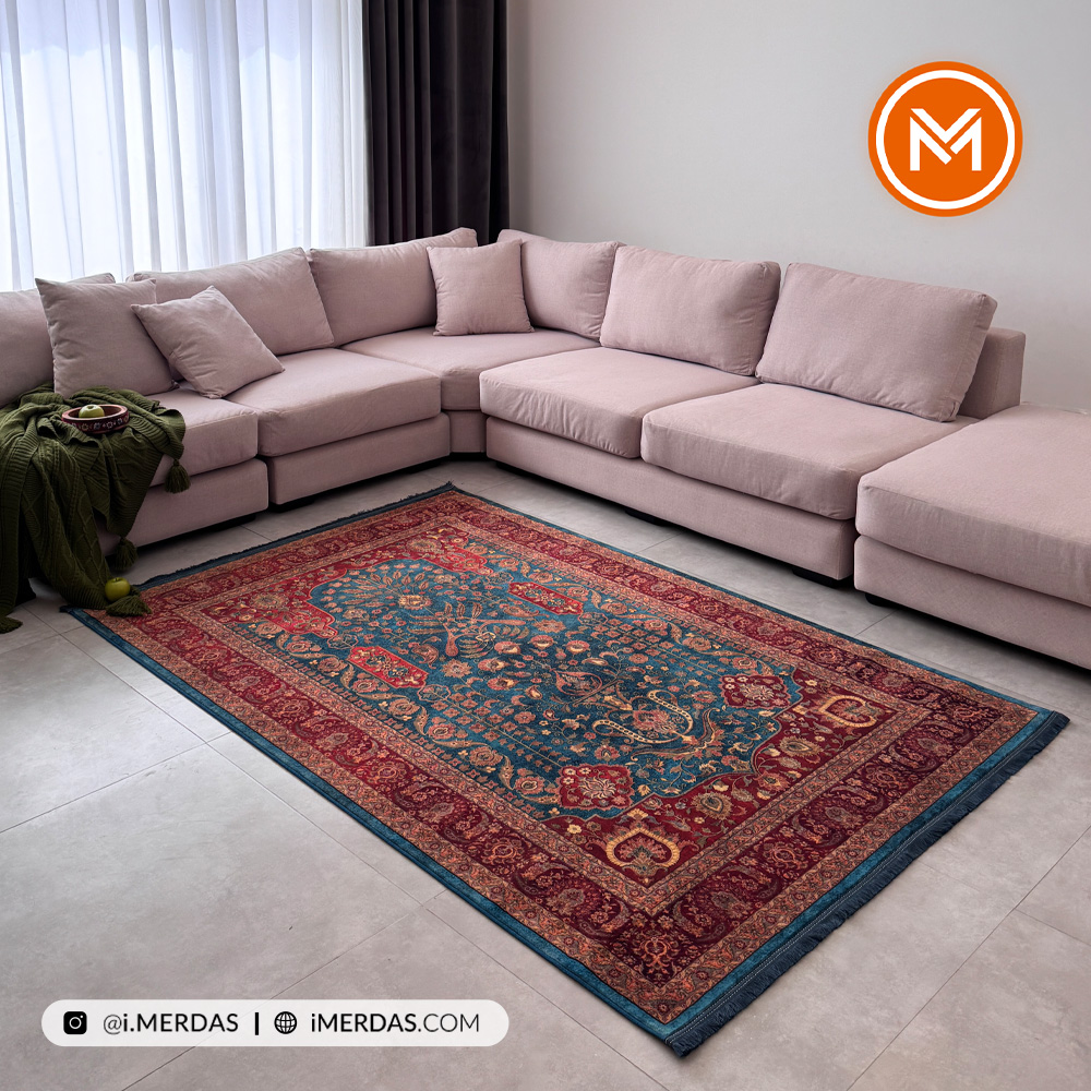 فرش کهنه نما کد 25NH0070 زمینه سبز